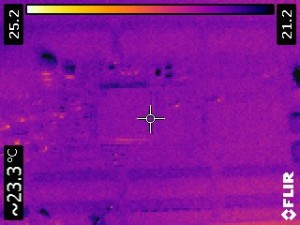 IR thermal view of the CPU when unpowered.